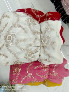 Nuovo Zari aggiornato con sequenza pesante Chiffon Georgette tessuto per le donne abiti disponibili in Stock - Product Image 4