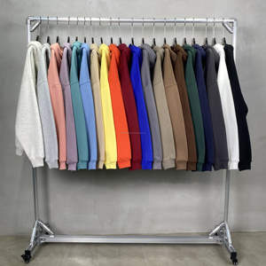 Sweat-shirt à capuche oversize en coton lourd sans cordon, logo personnalisé, haute qualité, épaules tombantes, pour homme - Product Image 1