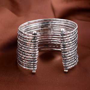 Grand Bracelet large en argent avec manchette multicouche épaisse et audacieuse déclaration armure grand costume bracelets cadeau audacieux amoureux des bijoux à la mode - Product Image 3