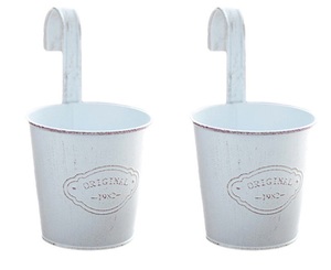 Macetas Colgantes Modernas de Hierro Gris de Alta Calidad y Tamaño Pequeño con Acabado Galvanizado para Uso en Hogar, Balcón, Hotel y Jardín - Product Image 2