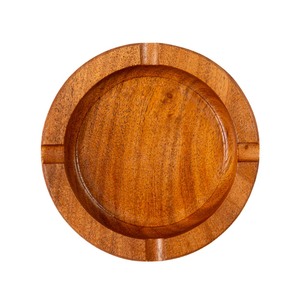 Cendrier rond en bois poli brillant créatif, plaque à cigares économique pour fumer, exportation exclusive uniquement - Product Image 1