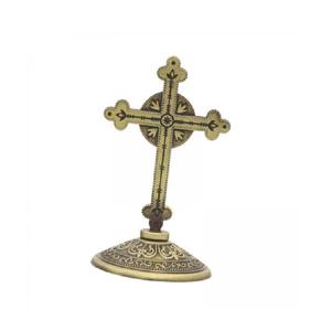 Estatua Decorativa de Cruz Dorada de Pie, Aleación de Zinc, para Repisa, Escritorio, Sala de Estar - Product Image 1