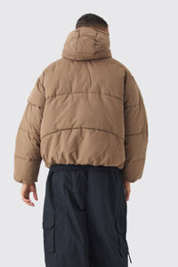 Veste matelassée haute qualité pour homme, col montant, coupe-vent, imperméable, chaude, hiver, tissu matelassé en toile, devant - Product Image 3