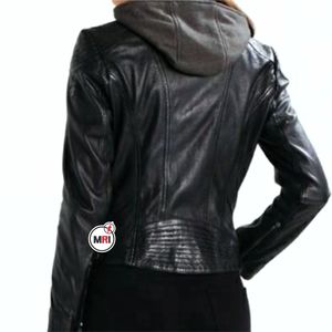 Confortable 2023 femmes Faux cuir veste fermeture éclair Pu Moto Biker veste décontracté mince court manteau tout neuf en cuir PU en gros - Product Image 4