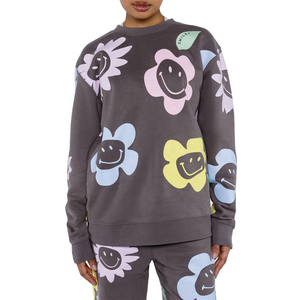 Ensemble de sweatshirts décontractés surdimensionnés de la meilleure qualité pour femmes sérigraphie respirante conception une pièce chemise baggy personnalisable hiver - Product Image 1