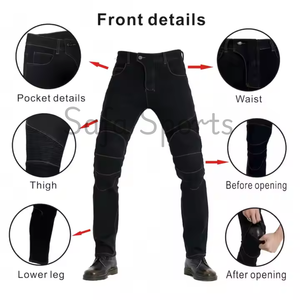 Ropa deportiva a prueba de viento para adultos Jeans con protector de rodilla Pantalones de montar convenientes Pantalones de talla grande Pantalones de montar convenientes - Product Image 2