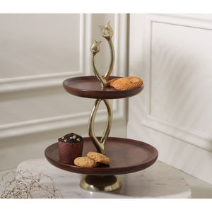 แท่นวางเค้กตกแต่งงานแต่งงานชั้นวางเค้กไม้3ชั้นที่วางคัพเค้กผลไม้ลูกอมบุฟเฟ่ต์ - Product Image 2