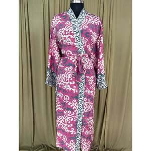 Recycled Silk Sari Women's Boho Chic Vintage <b>Beach</b> Cover Dress <b>Robe</b> for Resort Wear Gypsy House Kimono for Lounge Swimsuit Up's - Product Image 1
