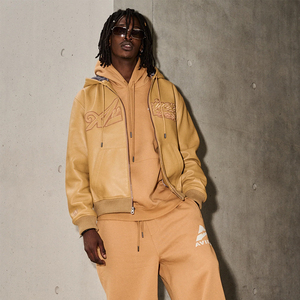 Venta al por mayor de cuello alto de color amarillo de cuero de cordero frente de invierno con logotipo personalizado de calidad superior Avirex hombres chaquetas acolchadas - Product Image 6