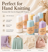 Fil de Soie 100% Pure en Gros, Fil à Tricoter de Luxe, Fil de Soie Naturel pour Crochet, Pulls, Écharpes, Tissage et Projets DIY