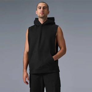Men Sleeveless Gym <b>Hoodie</b> for <b>Workout</b> - Muscle-Building <b>Hoodie</b> with Breathable Fabric, Ideal for Weightlifting, Fitness - Product Image 1