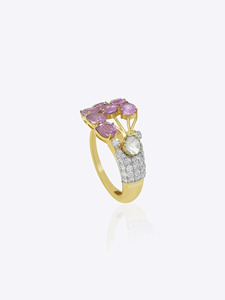 Anillo de Diamantes Polki de Oro Sólido de 9K para Mujer, Joyería Nupcial India Hecha a Mano, Anillo de Compromiso, Aniversario, Boda Tradicional - Product Image 3