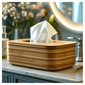 Caja de pañuelos de madera de lujo personalizada con diseño duradero hecho a mano para uso en el hogar y el restaurante estilo moderno - Product Image 1