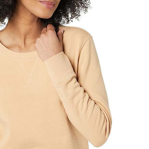 Nueva llegada transpirable ropa de mujer de talla grande sudaderas con capucha polar cuello redondo sudadera de algodón logotipo personalizado impreso - Product Image 4