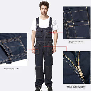 Pantalon à bretelles de travail pour hommes Combinaison de travail Uniforme de sécurité pour la construction industrielle Bib et Brace durables - Product Image 4
