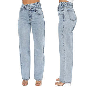 Jeans cargo larges pour femmes OEM, pantalon en coton multi-poches pour femmes, pantalon de style boyfriend pour femme - Product Image 3