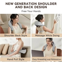 Masseur Nuque et Épaules Sans Fil, Malaxage Shiatsu Nuque et Dos avec Chaleur Apaisante pour Soulagement de la Douleur et Tissus Profonds