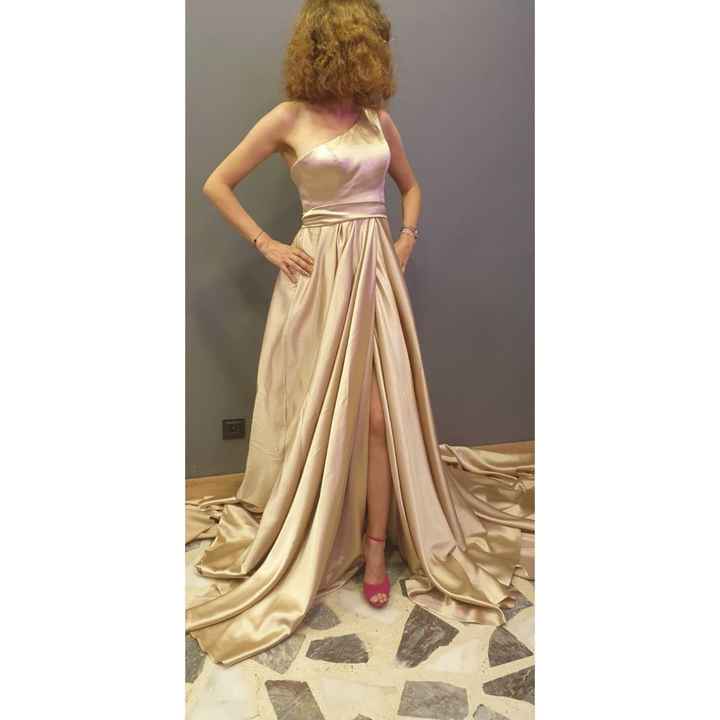Special Design Gold Satin Long Dress