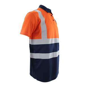 Camiseta Polo de Seguridad Reflectante de Alta Visibilidad HSI ANSI Clase 2, Manga Corta, Ropa de Trabajo, Uniforme para Construcción Vial, Camiseta de Color - Product Image 3