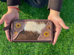 Nuevos bolsos de mano de cuero de piel de vaca con estilo occidental, monedero diseñado para mujer, billetera única de cuero con herramientas de Color de Venta caliente - Product Image 2