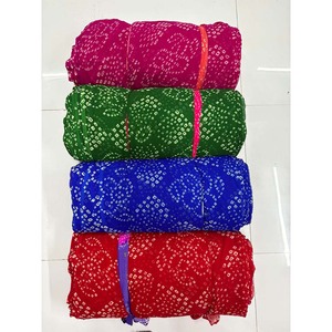 Tissu imprimé doux Georgette Bhandani pour Saree, Lehenga et Kurta | Tarif avec taxe, expédition supplémentaire en fonction du poids et de l'emplacement - Product Image 1