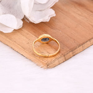 925สเตอร์ลิงเงินแท้พลอย kyanite ธรรมชาติแหวนชุบทองสีเหลืองปรับแหวนเครื่องประดับแหวนของขวัญครบรอบ - Product Image 3