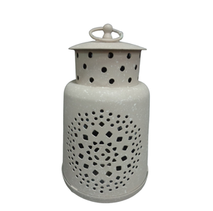 Artisanat Décoratif Fer Lanterne Ronde Blanc Lavage Bougeoir Utilisation Pour La Table De Noël Et La Décoration De La Maison - Product Image 6