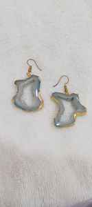 Pendientes de gota de moda con drusas naturales, chapados en oro de micras, estilo bohemio, hechos a mano, regalo para fiesta - Product Image 4