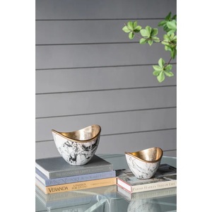 Casse-croûte en métal de finition de marbre qui respecte l'environnement et la vaisselle décorative à la maison de fruits de mariage pour la pièce maîtresse - Product Image 1