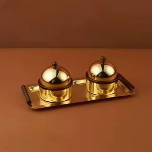 Bol de service de dattes de qualité supérieure de style arabe du Moyen-Orient, pots à khajoor avec couvercles en bois pour le service, bol à dattes au chocolat - Product Image 5