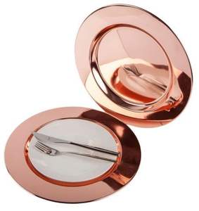 Assiette de présentation ronde élégante en métal pour la décoration de banquet de luxe avec une table de fête de mariage moderne - Product Image 6