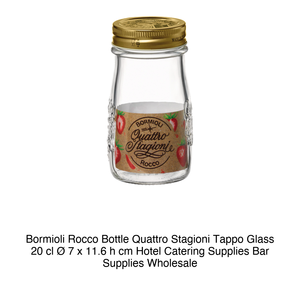 Botella Bormioli Rocco Quattro Stagioni con Tapa de Vidrio, 20 cl, 7 x 11.6 cm de altura, Suministros para Hoteles y Restaurantes, Suministros para Bares, Venta al por Mayor - Product Image 2