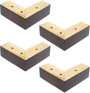 Pieds de meubles triangulaires en forme de L en bois massif Remplacement durable élégant pour salon extérieur Conception robuste pour canapé-lit - Product Image 4