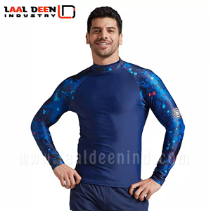 เสื้อรัดกล้ามเนื้อป้องกันรังสียูวี UPF50+ สำหรับผู้ชาย แบบสั่งทำพิเศษ แห้งเร็ว ระบายอากาศได้ดี เป็นมิตรกับสิ่งแวดล้อม ผลิตจากโพลีเอสเตอร์/ไนลอน แขนยาว - Product Image 2
