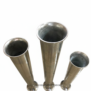 ชุดแจกันโลหะขัดเงาขอบบานบนฐานตั้งสำหรับตกแต่งงานแต่งงานสุดหรู ที่วางดอกไม้ ตกแต่งทางเข้า แจกันตั้งพื้น - Product Image 3