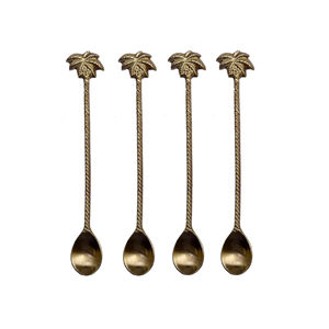 Juego de 4 cucharas de barra de cubiertos de diferentes diseños para Bar, fiesta y boda, cuchara de soda de latón de la mejor calidad con esmalte para el hogar - Product Image 3