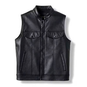 Chaleco de Cuero para Hombre al por Mayor, Chaleco sin Mangas de Cuero a la Moda, Adecuado para Fiestas y Eventos - Product Image 1