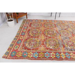 พรมวินเทจ ขนาด 6.2x11.1 ฟุต สีส้ม พรมสไตล์เซาท์เวสเทิร์น ทำจากขนสัตว์ - Product Image 4