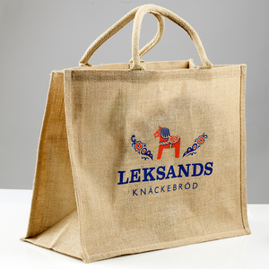 Bolsas de compras reutilizables, bolsa de compras de yute de playa de arpillera para mujer con asas - Product Image 1