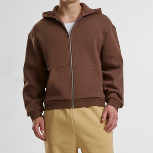 Classique à la mode surdimensionné hommes manches longues fermeture éclair à capuche tissu respirant de haute qualité pour Streetwear avec Logo personnalisé - Product Image 1