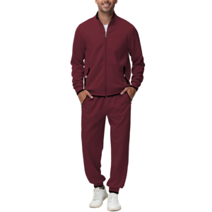 Survêtement à fermeture éclair pour hommes Veste à capuche respirante avec joggers assortis Ensemble d'entraînement de gymnastique Évacuation de l'humidité Vêtements de sport à séchage rapide - Product Image 5