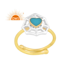 แหวนเงิน18K ชุบทอง18K ลายหัวใจแหวนวางซ้อนกันได้เครื่องประดับชั้นดีสำหรับผู้หญิงของขวัญสำหรับเธอ - Product Image 1