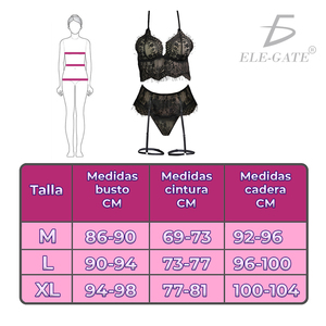 Set di Lingerie in Pizzo a Due Pezzi con Elegante Reggicalze - Product Image 5