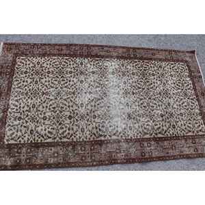 Alfombra Vintage de 3.7x6.6 pies, Alfombra Persa Turca Marrón - Product Image 5