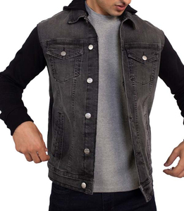 Veste en jean vintage d'hiver pour homme de style luxe OEM avec logo personnalisé, écologique et coupe-vent, streetwear - Product Image 6