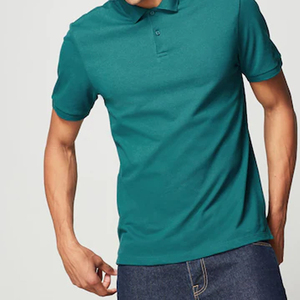 เสื้อยืดผู้ชายแบบเรียบง่าย สีเขียว สำหรับออกกำลังกายและสวมใส่สบายๆ  รับผลิตเสื้อโปโลตามแบบ ส่งออกคุณภาพสูง - Product Image 2