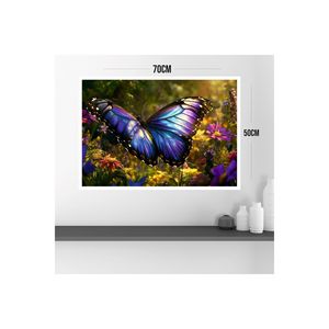 ผีเสื้อธรรมชาติขนาดใหญ่กว่า70X50ซม. คุณภาพโต๊ะ MDF พิมพ์สีสันจางลงบนกรอบคุณภาพศิลปะติดผนัง51 - Product Image 4
