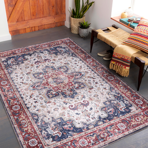 Tapis traditionnel lavable RWNL1011 Belvedere Garnet de Rug Weavers, chenille lavable, 10 tailles, vente en gros, dropshipping - Product Image 1