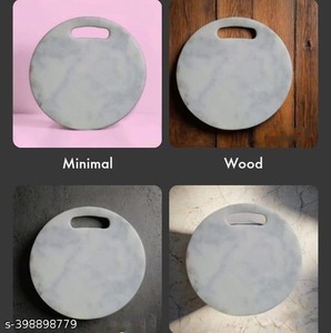 Planche à découper design ronde blanche Surface de coupe élégante Cuisine Planche durable élégante pour légumes Fruits Facile à nettoyer - Product Image 4