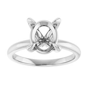 แหวนเงินแท้ 925 คุณภาพดี ปี 2026 รูปทรงวงรี ขนาด 6x4 มม. และ 12x10 มม. สำหรับติดตั้งพลอยเดี่ยว งานสั่งทำพิเศษ สำหรับงานหมั้นและงานแต่งงาน - Product Image 1